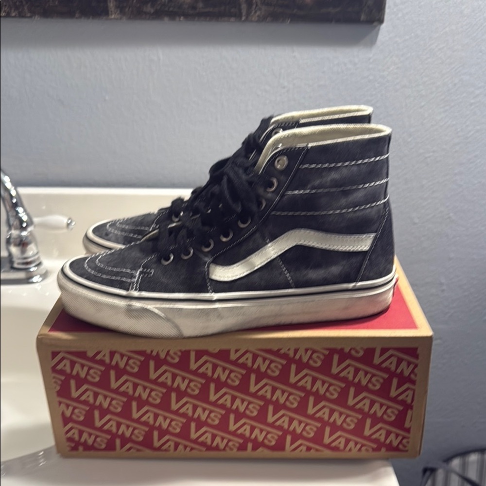 Vans Black and White High-Top Sneakers